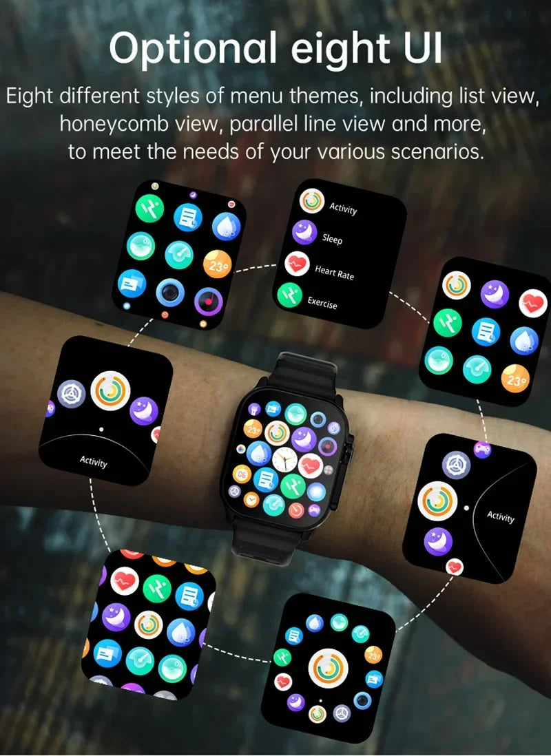 Reloj inteligente T900 Ultra 2 para hombre, 49 mm, Serie 8, pantalla AMOLED de 2,3", NFC, brújula, resistente al agua, compatible con Apple Watch IWO Ultra 8.