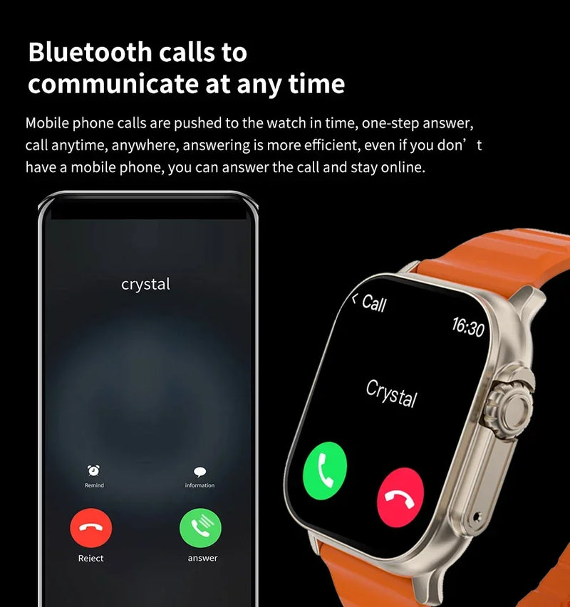Reloj inteligente T900 Ultra 2 para hombre, 49 mm, Serie 8, pantalla AMOLED de 2,3", NFC, brújula, resistente al agua, compatible con Apple Watch IWO Ultra 8.