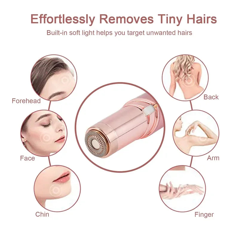 Depilador elétrico para remoção de pelos faciais, sobrancelha, batom, formato indolor, áreas sensíveis faciais, depilador de biquíni, aparador